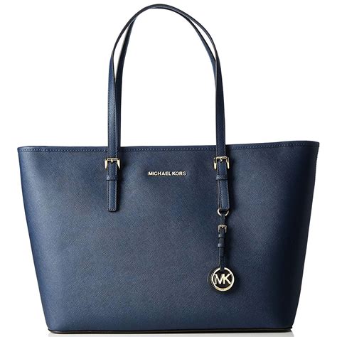 michael kors jet set travel tote bag navy|Michael Kors travel tote large.